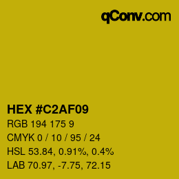 Color code: HEX #C2AF09 | qconv.com