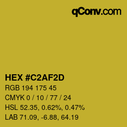 Color code: HEX #C2AF2D | qconv.com