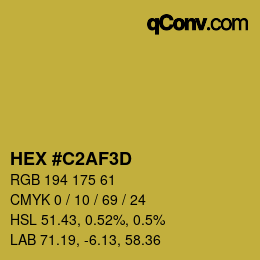 カラーコード: HEX #C2AF3D | qconv.com