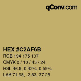 Color code: HEX #C2AF6B | qconv.com