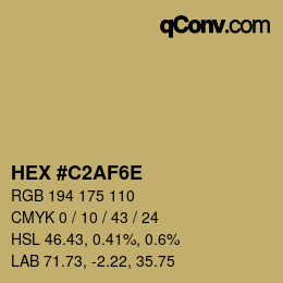 Color code: HEX #C2AF6E | qconv.com