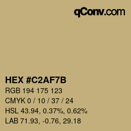 颜色代码: HEX #C2AF7B | qconv.com