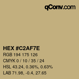 Color code: HEX #C2AF7E | qconv.com