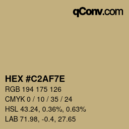 カラーコード: HEX #C2AF7E | qconv.com