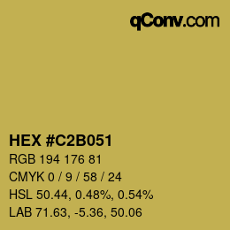 Color code: HEX #C2B051 | qconv.com