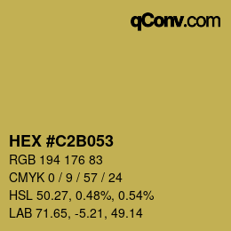 Color code: HEX #C2B053 | qconv.com