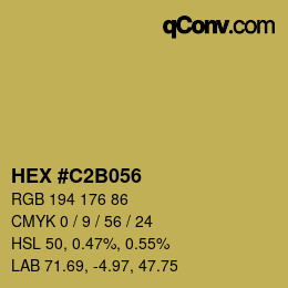 Farbcode: HEX #C2B056 | qconv.com