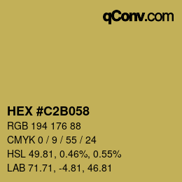カラーコード: HEX #C2B058 | qconv.com