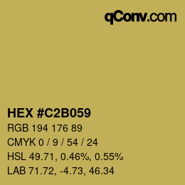 Color code: HEX #C2B059 | qconv.com