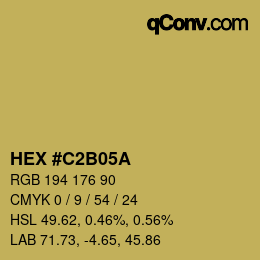 カラーコード: HEX #C2B05A | qconv.com