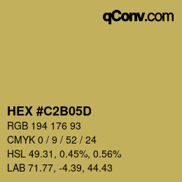Farbcode: HEX #C2B05D | qconv.com