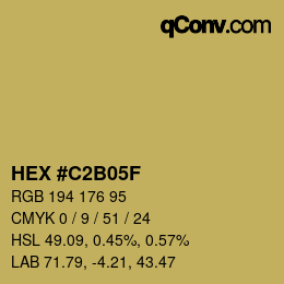 Color code: HEX #C2B05F | qconv.com