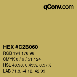 Color code: HEX #C2B060 | qconv.com