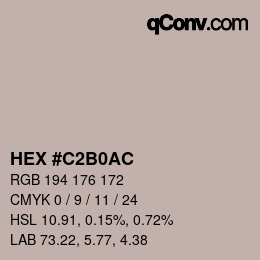 Color code: HEX #C2B0AC | qconv.com