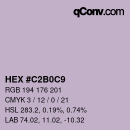 カラーコード: HEX #C2B0C9 | qconv.com