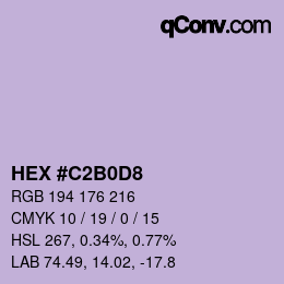 Color code: HEX #C2B0D8 | qconv.com