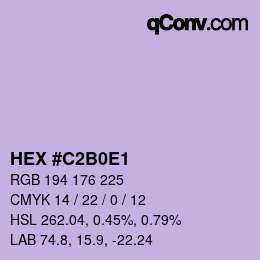 颜色代码: HEX #C2B0E1 | qconv.com
