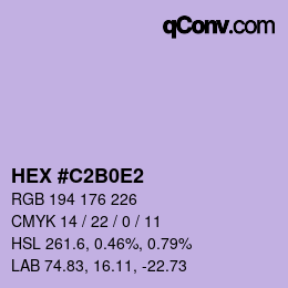 カラーコード: HEX #C2B0E2 | qconv.com