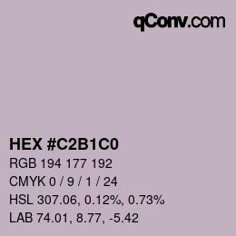 カラーコード: HEX #C2B1C0 | qconv.com