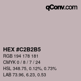 カラーコード: HEX #C2B2B5 | qconv.com