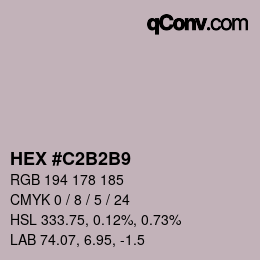 颜色代码: HEX #C2B2B9 | qconv.com