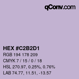 カラーコード: HEX #C2B2D1 | qconv.com