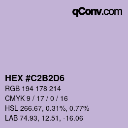 Color code: HEX #C2B2D6 | qconv.com