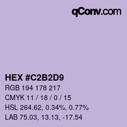 Color code: HEX #C2B2D9 | qconv.com