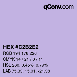 颜色代码: HEX #C2B2E2 | qconv.com