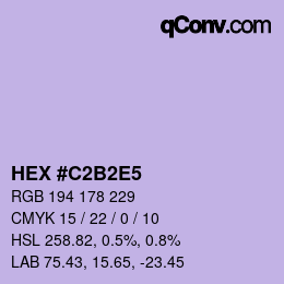 カラーコード: HEX #C2B2E5 | qconv.com