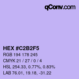 Color code: HEX #C2B2F5 | qconv.com