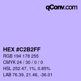 カラーコード: HEX #C2B2FF | qconv.com