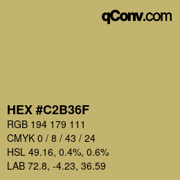 Código de color: HEX #C2B36F | qconv.com
