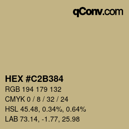 Farbcode: HEX #C2B384 | qconv.com