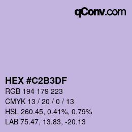 Color code: HEX #C2B3DF | qconv.com