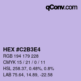 Color code: HEX #C2B3E4 | qconv.com