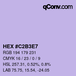 Color code: HEX #C2B3E7 | qconv.com