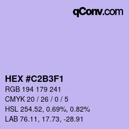 カラーコード: HEX #C2B3F1 | qconv.com