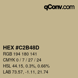 カラーコード: HEX #C2B48D | qconv.com