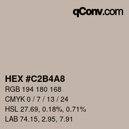 カラーコード: HEX #C2B4A8 | qconv.com