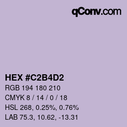 Color code: HEX #C2B4D2 | qconv.com