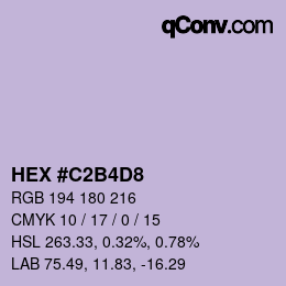 Color code: HEX #C2B4D8 | qconv.com