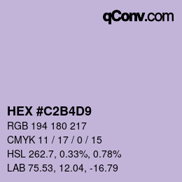 カラーコード: HEX #C2B4D9 | qconv.com