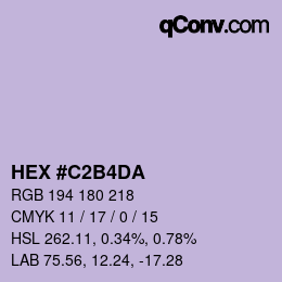 Color code: HEX #C2B4DA | qconv.com