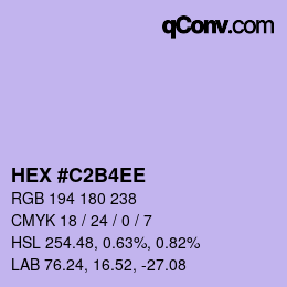 Color code: HEX #C2B4EE | qconv.com