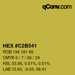 カラーコード: HEX #C2B541 | qconv.com