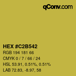 颜色代码: HEX #C2B542 | qconv.com