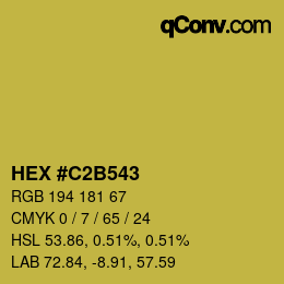 カラーコード: HEX #C2B543 | qconv.com