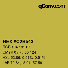 Color code: HEX #C2B543 | qconv.com