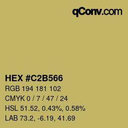 カラーコード: HEX #C2B566 | qconv.com